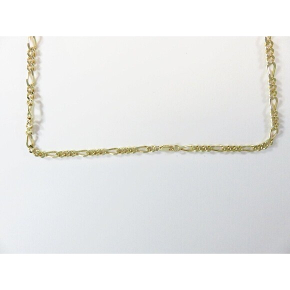 Unisex 925 Gold Gilded Sterling Figaro Chain 20" Long w Lobster Clasp - Picture 7 of 10
